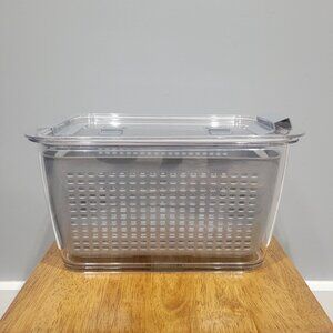 Kitchen Spaces Stackable Fridge Storage Colander Containers for Fresh Produce